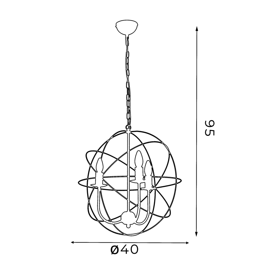 Chandelier GLOBE 3 3xE14/60W white