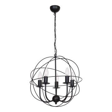 Chandelier GLOBE 5 5xE14/60W black