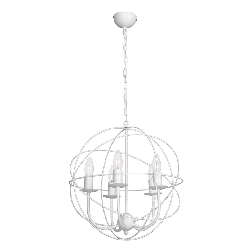 Chandelier GLOBE 5 5xE14/60W white