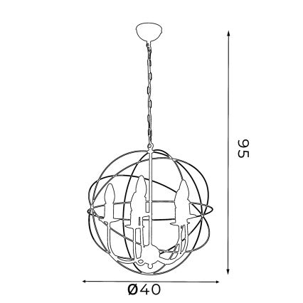 Chandelier GLOBE 5 5xE14/60W white