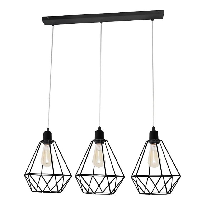 Chandelier KARO 3xE27/15W/230V black