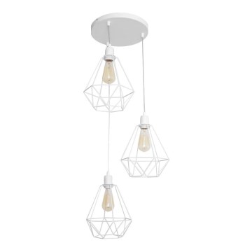 Chandelier KARO 3xE27/15W/230V white