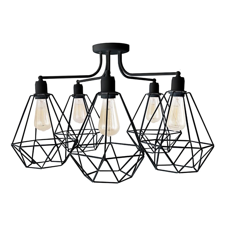 Chandelier KARO 5xE27/15W/230V black
