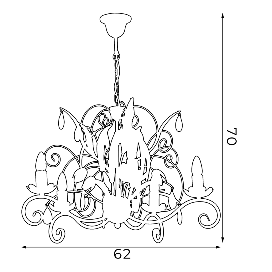 Chandelier LUCE 5xE14/60W/230V