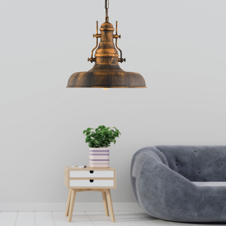 Chandelier on a chain 1xE27/40W/230V bronze