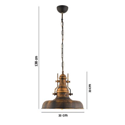 Chandelier on a chain 1xE27/40W/230V bronze