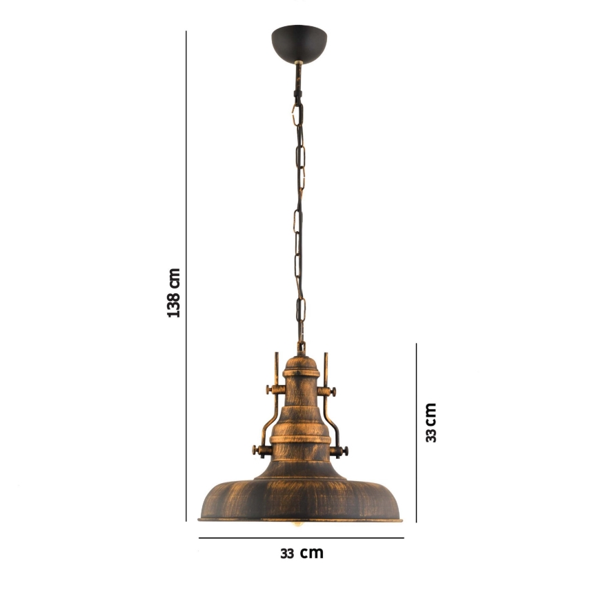 Chandelier on a chain 1xE27/40W/230V bronze