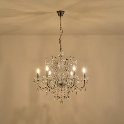 Chandelier on a chain 6xE14/15W/230V