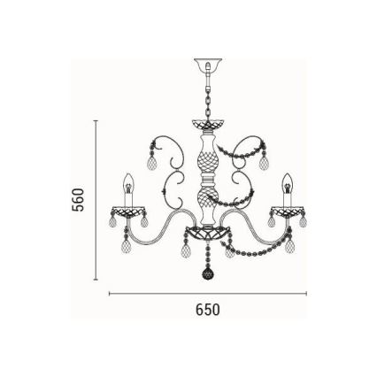 Chandelier on a chain 6xE14/15W/230V