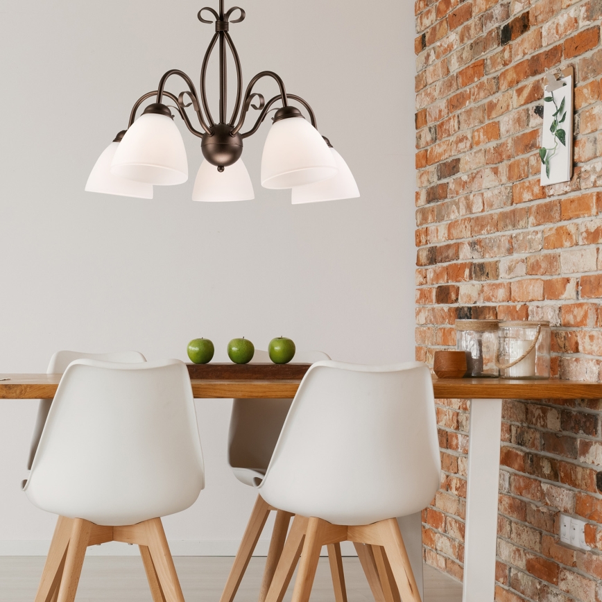 Chandelier on a chain ADELLE 5xE27/60W/230V