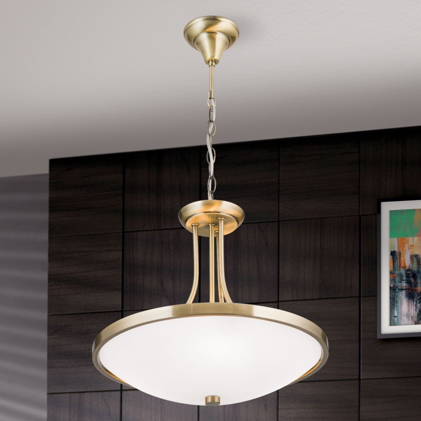 Chandelier on a chain AIDA 3xE27/60W/230V d. 39,5 cm brass