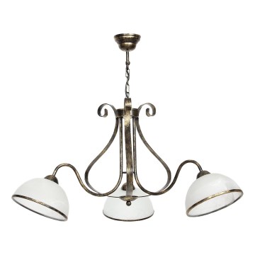 Chandelier on a chain ANTICA 3xE27/60W/230V