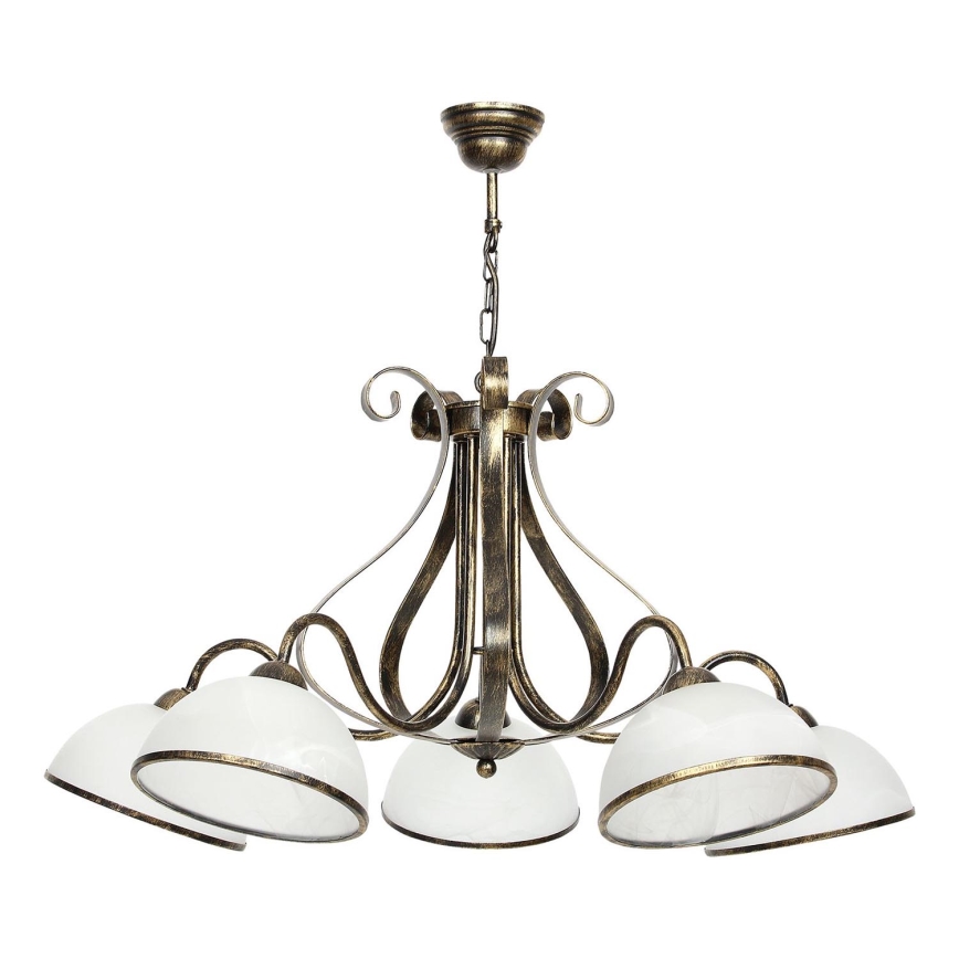 Chandelier on a chain ANTICA 5xE27/60W/230V