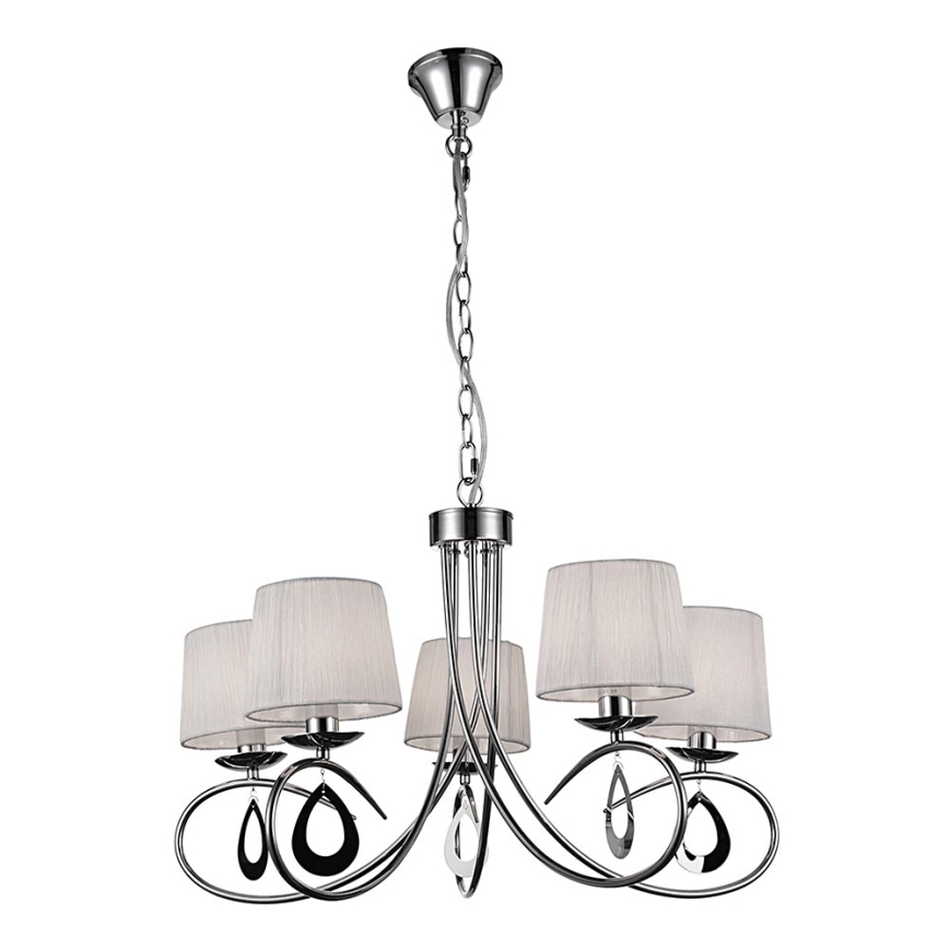 Chandelier on a chain ARNIKA 5xE14/40W/230V matte chrome/white