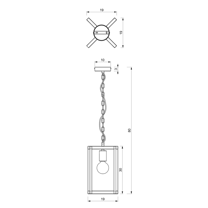 Chandelier on a chain ARNOLD 1xE27/60W/230V black