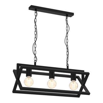 Chandelier on a chain ARNOLD 3xE27/60W/230V black