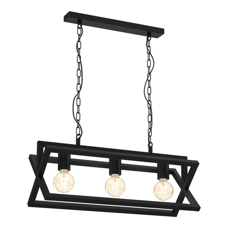 Chandelier on a chain ARNOLD 3xE27/60W/230V black