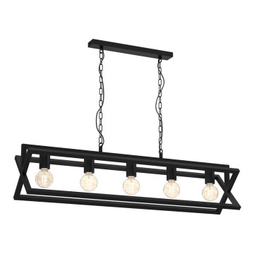 Chandelier on a chain ARNOLD 5xE27/60W/230V black