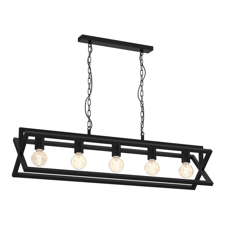 Chandelier on a chain ARNOLD 5xE27/60W/230V black