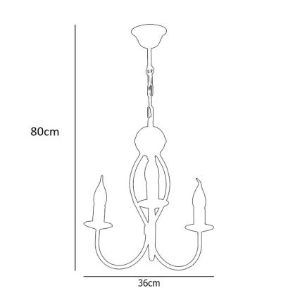 Chandelier on a chain ARTHUR 3xE14/40W/230V
