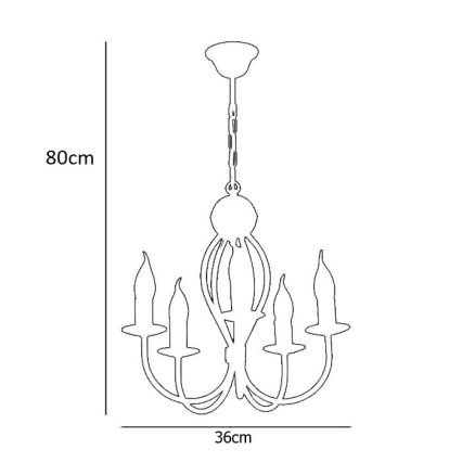 Chandelier on a chain ARTHUR 5xE14/40W/230V