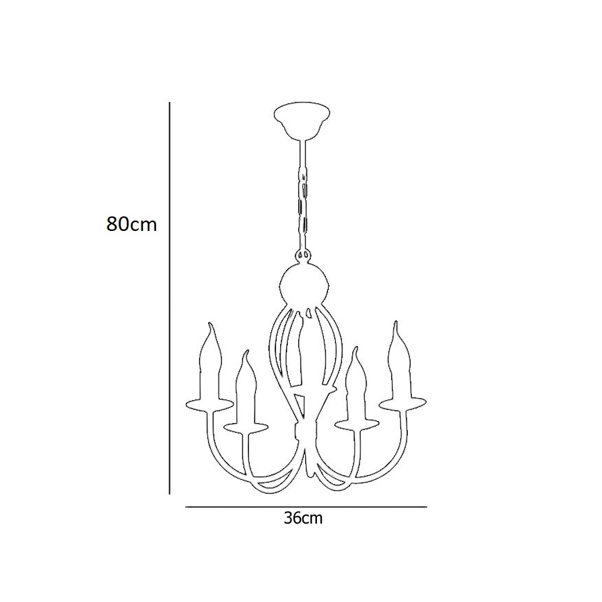 Chandelier on a chain ARTHUR 5xE14/40W/230V