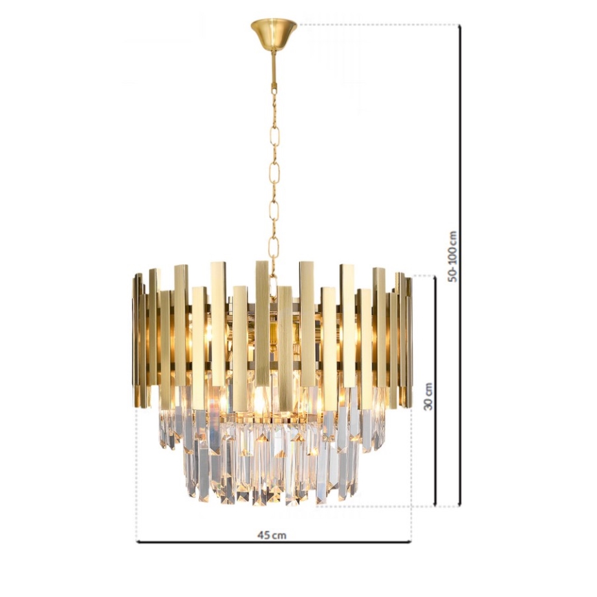 Chandelier on a chain ASPEN GOLD 6xE14/40W/230V