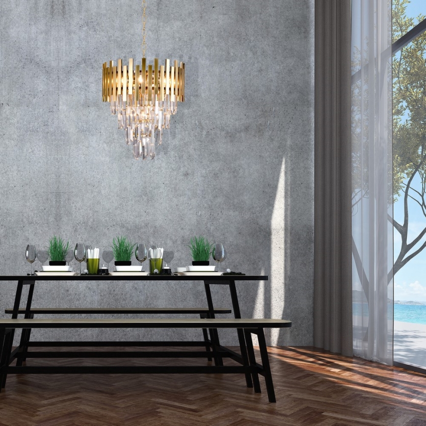 Chandelier on a chain ASPEN GOLD 9xE14/40W/230V