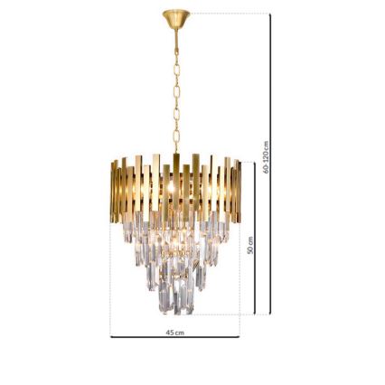 Chandelier on a chain ASPEN GOLD 9xE14/40W/230V
