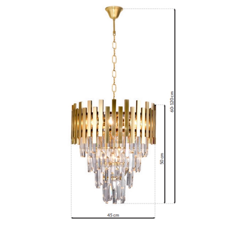 Chandelier on a chain ASPEN GOLD 9xE14/40W/230V