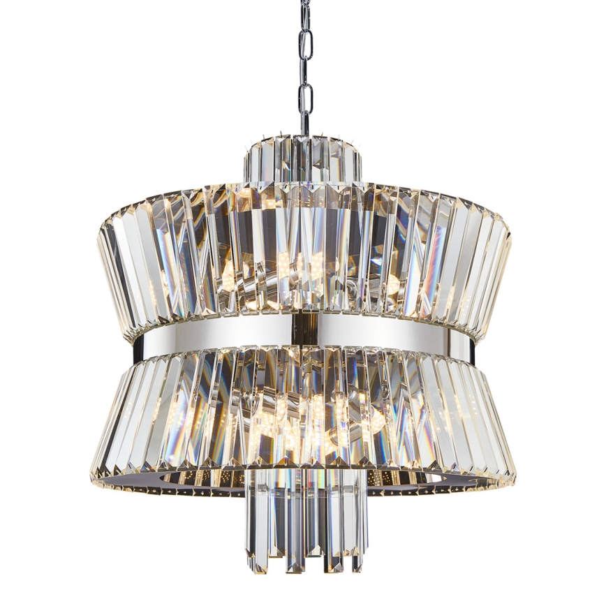 Chandelier on a chain AURELIA 12xE14/40W/230V matte chrome