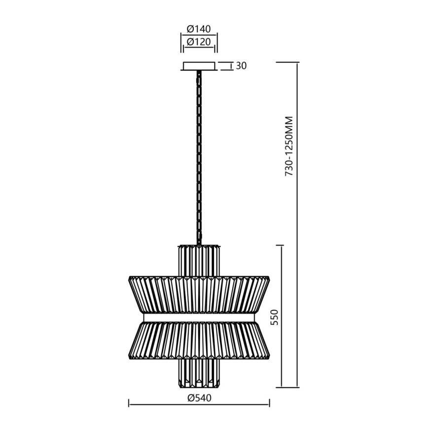 Chandelier on a chain AURELIA 12xE14/40W/230V matte chrome