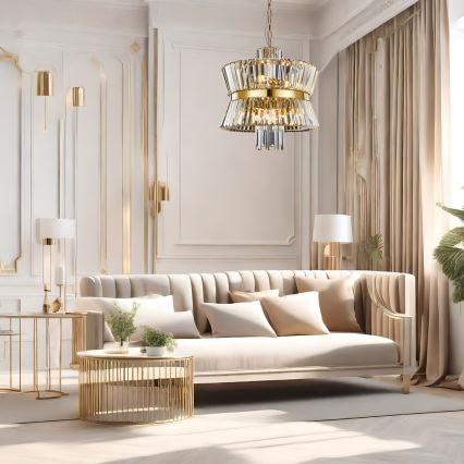 Chandelier on a chain AURELIA 12xE14/40W/230V gold