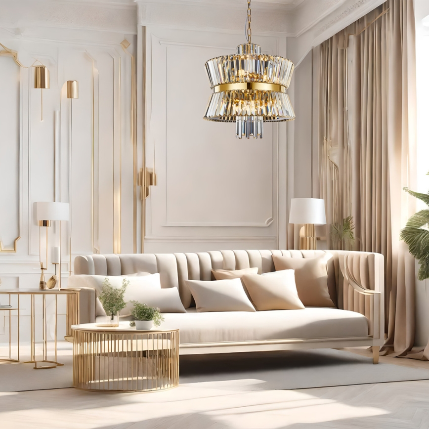 Chandelier on a chain AURELIA 12xE14/40W/230V gold