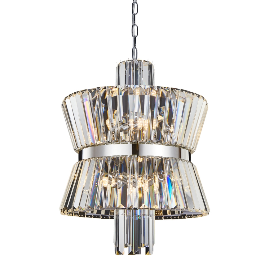 Chandelier on a chain AURELIA 8xE14/40W/230V matte chrome