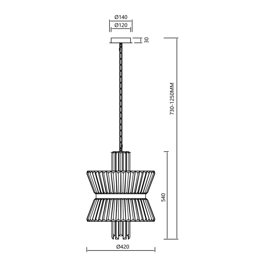 Chandelier on a chain AURELIA 8xE14/40W/230V matte chrome