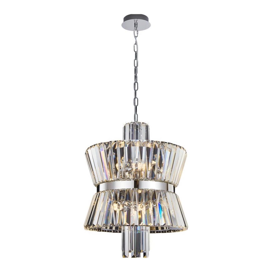 Chandelier on a chain AURELIA 8xE14/40W/230V matte chrome