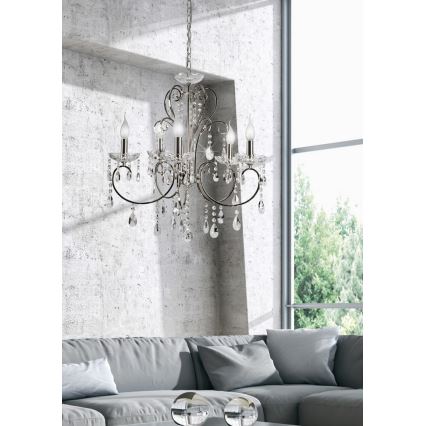 Chandelier on a chain AURORA 5xE14/40W/230V