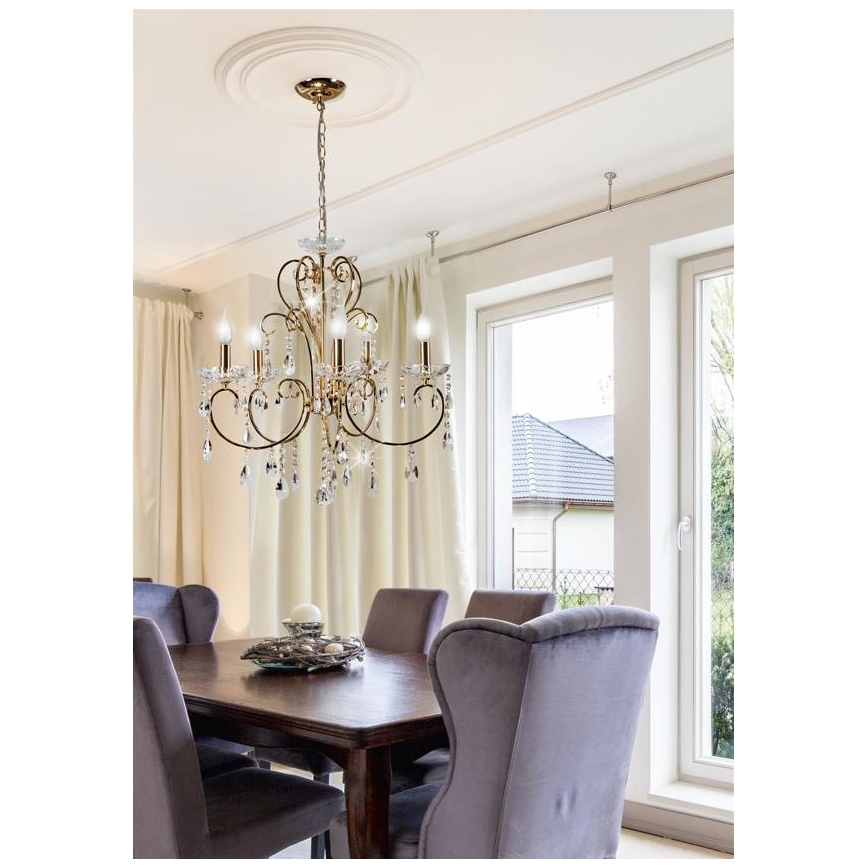 Chandelier on a chain AURORA 5xE14/40W/230V