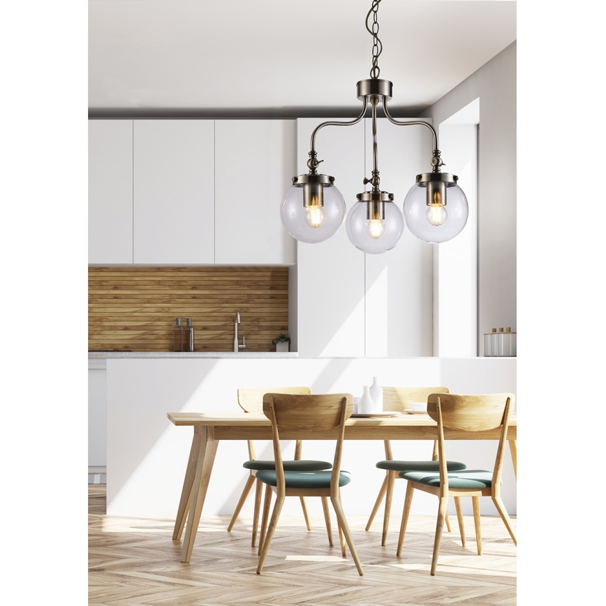 Chandelier on a chain BALLET 3xE27/40W/230V matte chrome