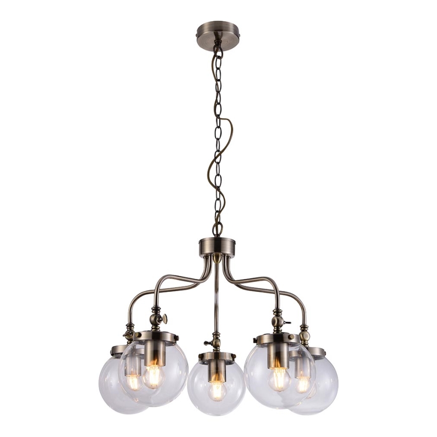 Chandelier on a chain BALLET 5xE27/40W/230V matte chrome