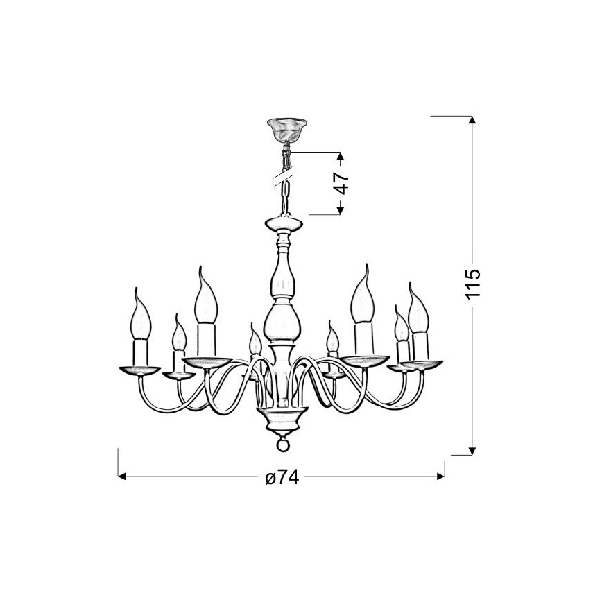 Chandelier on a chain BELLAGIO 8xE14/40W/230V