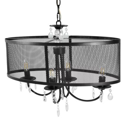 Chandelier on a chain BRESSO 4xE14/12W/230V black