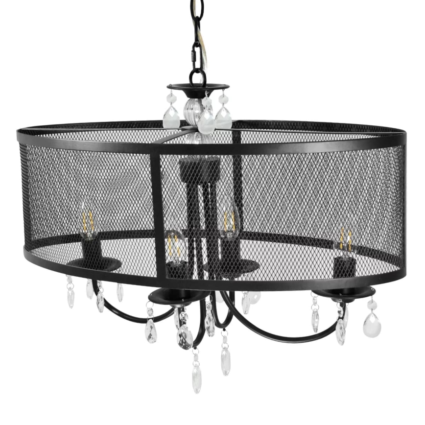 Chandelier on a chain BRESSO 4xE14/12W/230V black