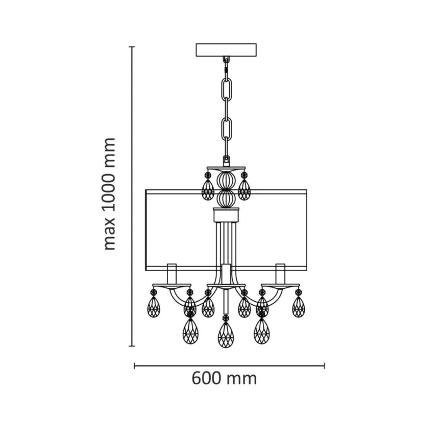 Chandelier on a chain BRESSO 4xE14/12W/230V black