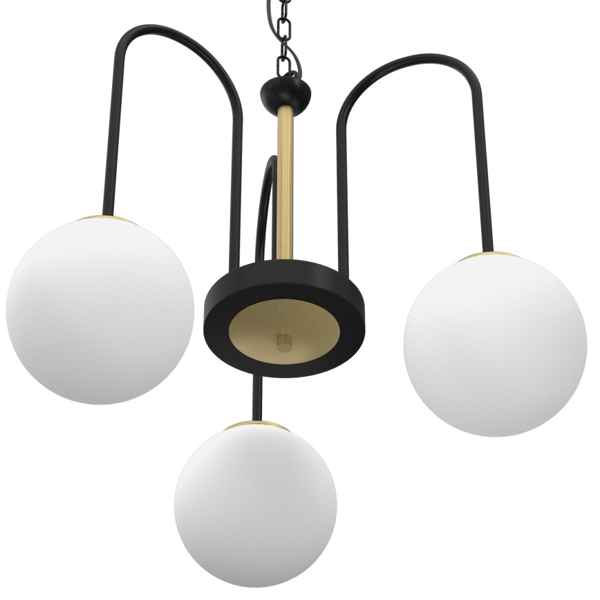 Chandelier on a chain CAMBRIDGE 3xE14/60W/230V black/brass