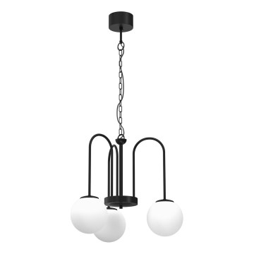 Chandelier on a chain CAMBRIDGE 3xE14/60W/230V black