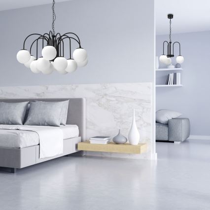 Chandelier on a chain CAMBRIDGE 3xE14/60W/230V black