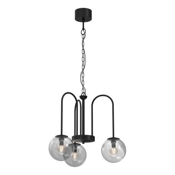 Chandelier on a chain CAMBRIDGE 3xE14/60W/230V black