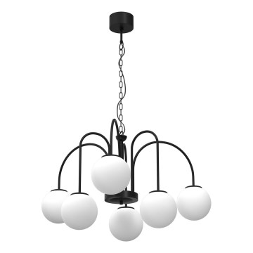 Chandelier on a chain CAMBRIDGE 6xE14/60W/230V black